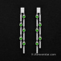 Belle couleur verte jadeite drops boucles d&#39;oreilles bijoux